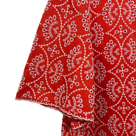 Sezane - Women's Antika Blouse, Embroidered - Coral Orange, Size 38 FR, 6 US - Picture 11 of 13